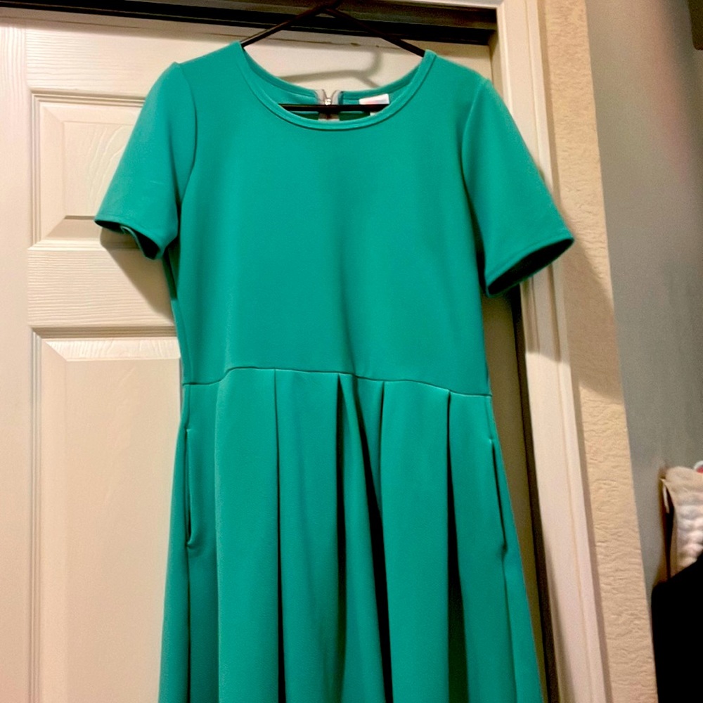 Lularoe green dress, size 2X With pockets!